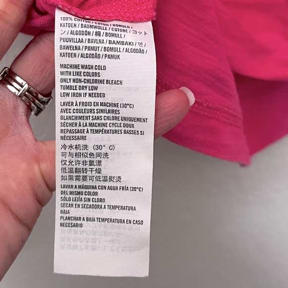 True Vintage Y2K Abercrombie and Fitch Barbie Pink V Neck Long Sleeve Cotton Tee - Picture 6 of 7